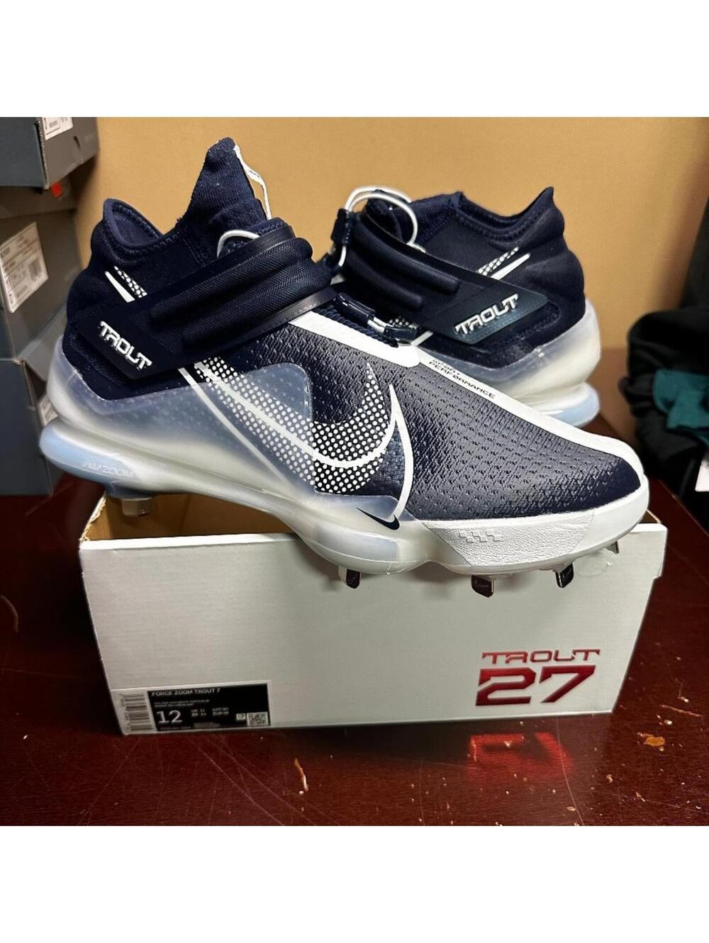 Nike Mens Navy Force Zoom Trout 7 CI3134-403 Metal Baseball Cleats Sz  13